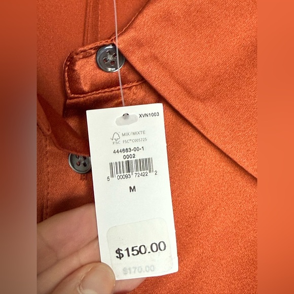 Banana Republic 100% Silk Terracotta Belay Wide-Leg Pants and Button Down - Picture 14 of 15